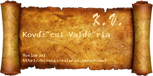 Kovácsi Valéria névjegykártya