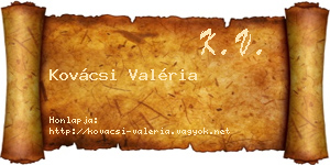 Kovácsi Valéria névjegykártya